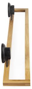 Bambusový nástěnný držák na ručníky Compactor Bestlock SPA Bamboo Black - bez vrtání