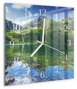Skleněné hodiny Horské jezero zskb-30x30-00086669