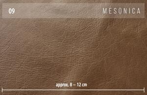 Vintage hnědá kožená rohová pohovka MESONICA Puzo, pravá, 240 cm
