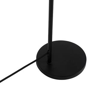 Moderní stolní lampa černá s kouřovým stínítkem - Maly