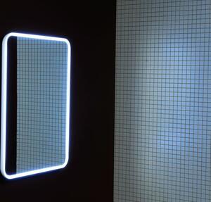 Sapho FLOAT zaoblené LED podsvícené zrcadlo v rámu 500x700mm, bílá 22571