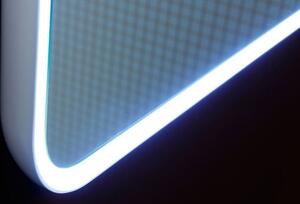 Sapho FLOAT zaoblené LED podsvícené zrcadlo v rámu 500x700mm, bílá 22571