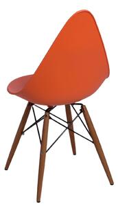 Židle Rush DSW oranžová, tmavé nohy