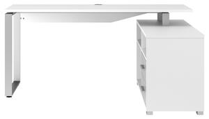 Rohový psací stůl SPOKE bílá