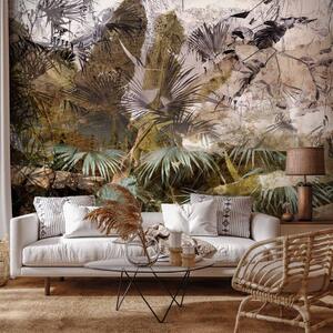 Fototapeta Abstraktní tropy - exotický grafický prales s listy