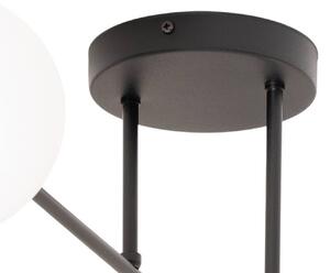EMIBIG LIGHTING Stropní světlo Glassy, černé/opálové, 75 x cm, 4ramenné, stmívatelný, Černá, Obývací pokoj / jídelna, Sklo, Moderní