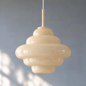 Lucande Závěsné světlo Leilani, Ø 35 cm, žluté, E27, sklo, stmívatelný, Žlutá / oranžová, Obývací pokoj / jídelna, Sklo, Design