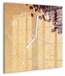 Skleněné hodiny Kávová zrna zskb-30x30-00089756