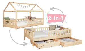 POSTEL S ÚLOŽNÝM PROSTOREM, 90/200 cm, přírodní barvy MID.YOU - Online Only dětské postele, Online Only
