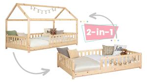 DĚTSKÁ POSTEL SE STŘÍŠKOU, 90/200 cm přírodní barvy MID.YOU - Dětské postele, Online Only