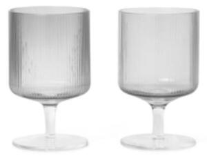 Ferm LIVING - Ripple Wine Glasses Set of 2 Smoked Grey - Lampemesteren