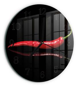 Skleněné nástěnné hodiny Chilli paprička zsoc-fi30-00170747