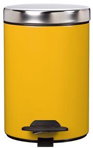 Odpadkový pedálový koš Rossignol Duo 91086, 3 L, ocelový, žlutý, RAL 1012