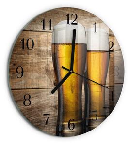 Skleněné nástěnné hodiny Pivo zsoc-fi30-00175023