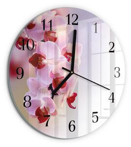 Skleněné nástěnné hodiny Orchidej zsoc-fi30-00173404