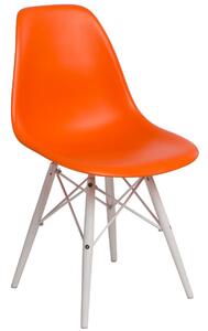 Židle P016W PP White inspirovaná DSW oranžová