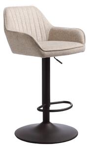 Béžová čalouněná barová židle s nastavitelnou výškou/s područkami (výška sedáku 65 cm) Nolan – Unique Furniture