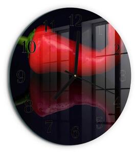 Skleněné nástěnné hodiny Chilli papričky zsoc-fi30-00181069