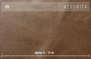 Hnědá vintage kožená rohová pohovka MESONICA Musso Tufted, levá, 248 cm