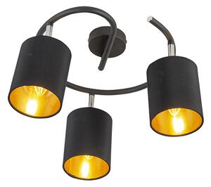 Chytré moderní stropní svítidlo černé vč. 3 WiFi B35 - Lofty