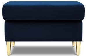Královsky modrá sametová podnožka MICADONI Moghan 70 x 70 cm se zlatou podnoží