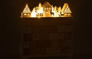 Bílý dřevěný vánoční adventní kalendář J-line Kaila II