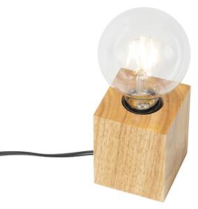 Rustikální stolní lampa dřevo přírodní - Bloc