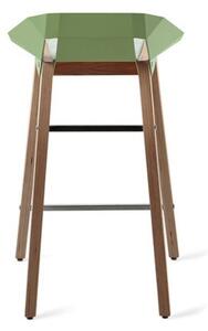 Mintová plstěná barová židle Tabanda DIAGO s dubovou podnoží 62 cm