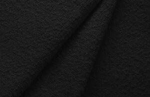 Černá bouclé rohová rozkládací pohovka MICADONI Moghan 241 cm, levá