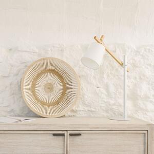 Bílá bavlněná stolní lampa Kave Home Kosta