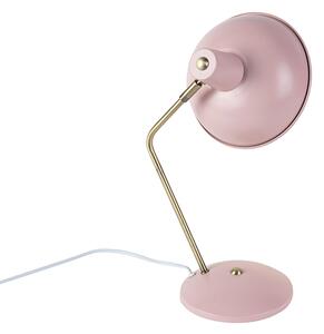 Retro stolní lampa růžová s bronzem - Milou