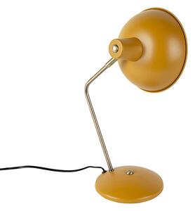 Retro stolní lampa žlutá s bronzem - Milou