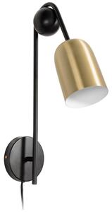 Zlatá kovová nástěnná lampa Kave Home Natsumi