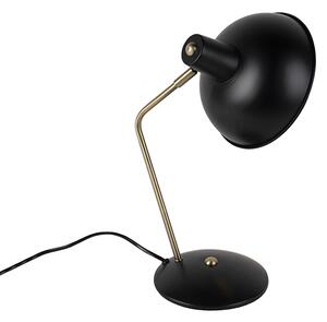 Retro stolní lampa černá s bronzem - Milou