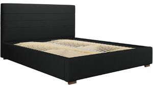 Černá látková postel MICADONI Aranda 140 x 200 cm