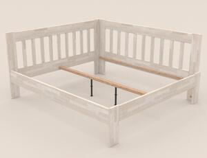 Rohová postel APOLONIE pravá, buk/bílá, 160x200 cm
