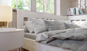 Rohová postel APOLONIE pravá, buk/bílá, 160x200 cm