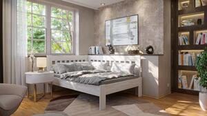 Rohová postel APOLONIE pravá, buk/bílá, 140x200 cm