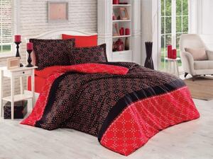 Brotex Prodloužené povlečení Satén 200x200, 2x70x90cm Menfi červená