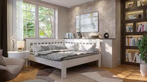 Rohová postel APOLONIE pravá, buk/bílá, 180x200 cm