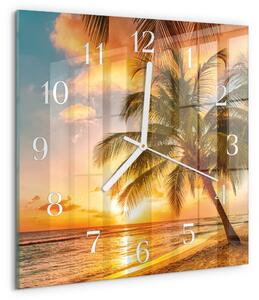 Skleněné hodiny Západ slunce zskb-30x30-00086936