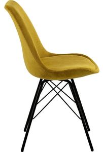 Scandi Žlutá manšestrová jídelní židle Erisa