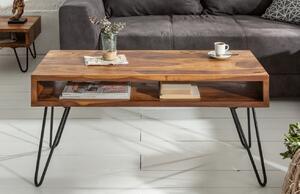 Moebel Living Masivní sheeshamový konferenční stolek Remus 100x50 cm
