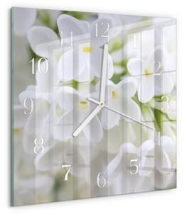 Skleněné hodiny Květiny zskb-30x30-00085985