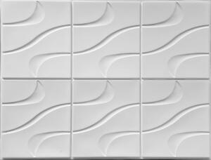 Obkladové panely 3D OS33-K01, cena za kus, rozměr 440 x 580 mm, vlnovky bílé, IMPOL TRADE
