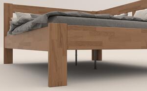 Rohová postel APOLONIE pravá, dub/světlý ořech, 180x200 cm