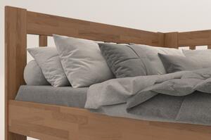 Rohová postel APOLONIE pravá, dub/světlý ořech, 160x200 cm