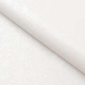 PVC ubrus Vyrážený květovaný vzor na krémově bílém PV-219 - metráž š. 140 cm