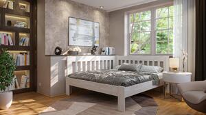 Rohová postel APOLONIE levá, buk/bílá, 160x200 cm
