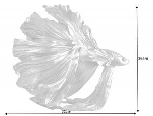 Stříbrná dekorace Fisch Crowntail 35 cm